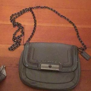 Grey crossbody coach purse
